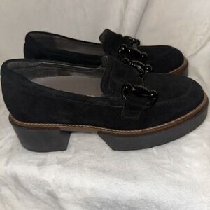 SOFTWAVES Platform Slip-On Shoe Loafers Black Arch Support Bit Detail Preppy 36